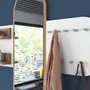 Hanah Home Recibidor Blanco y Nogal con Percha y Estantes